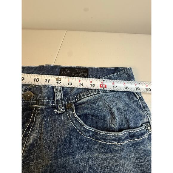 T.K. Axel Blue Jeans "Weston" Vintage Boot Light Distressed size 38X30 - Picture 6 of 9